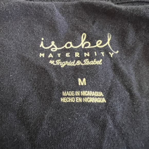 Isabel Maternity Navy Long Sleeve Side Shirred T-Shirt - Size Medium - NWT - Picture 2 of 9